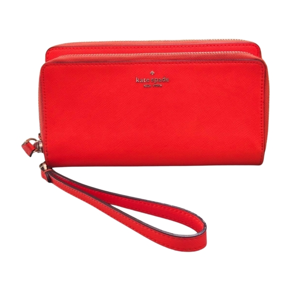 kate spade Handbags - KATE SPADE Grove Street Anita Double Zip Wristlet Wallet in Orange
